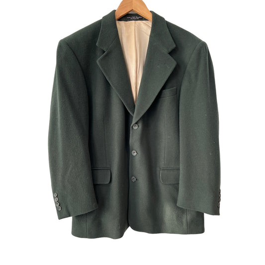 Bachrach Blazer Cashmere Suit Jacket Men 40S Green Career Office Work Business