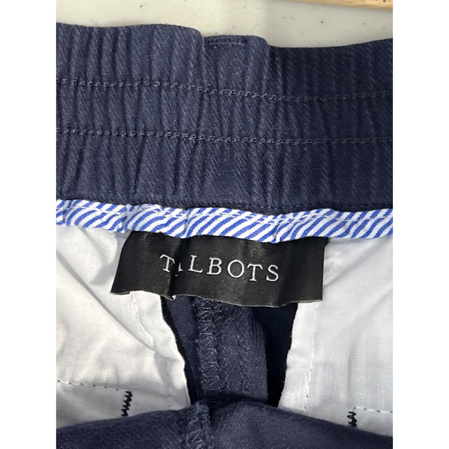 Talbots Tapered Twill Jogger Pants Womens M Relaxed Navy Blue Cotton Blend