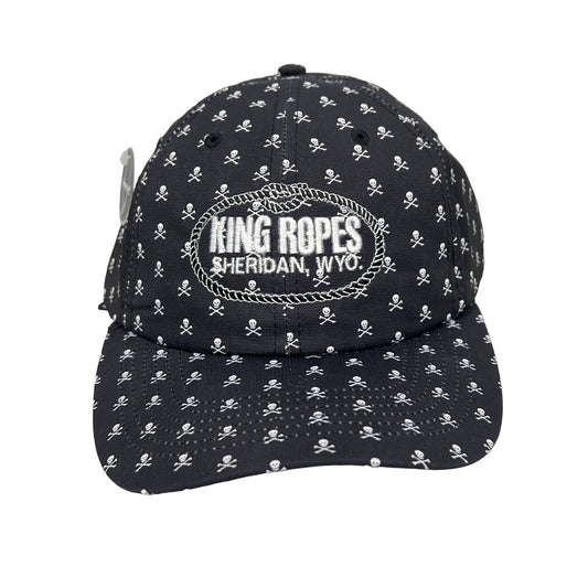 Imperial King Ropes Skull Print Baseball Cap Men's OS Black White Polyester NEW