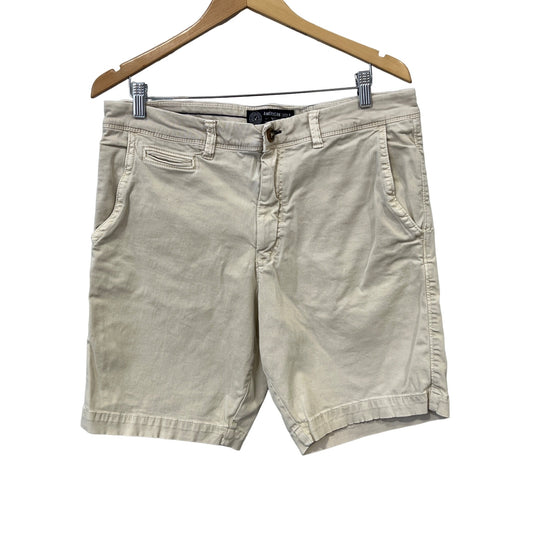 American Eagle Active Flex Chino Shorts Men's 35 Flat Front Cream Outdoor Active