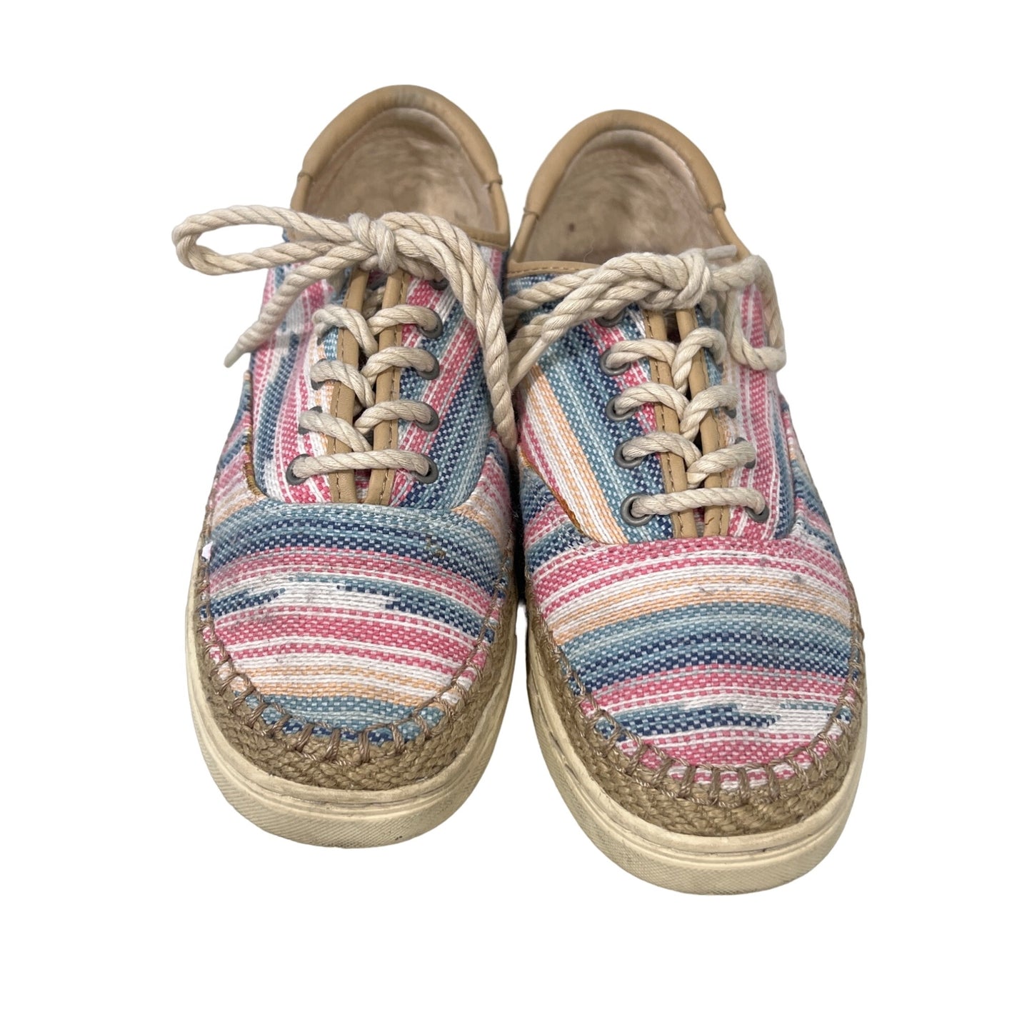 UGG Eyan II Serape Espadrille Sneakers Womens 8 Round Toe Canvas Pink Blue