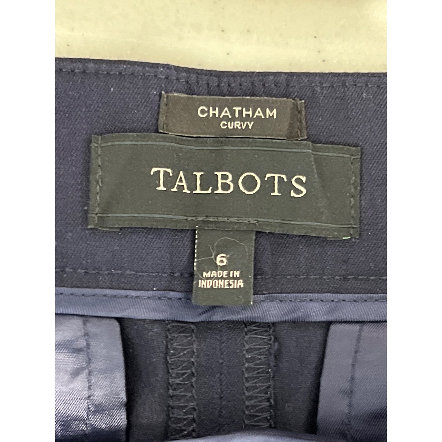 Talbots Chatham Curvy Ankle Straight Dress Pants Womens 6 Navy Side Zip Stretch