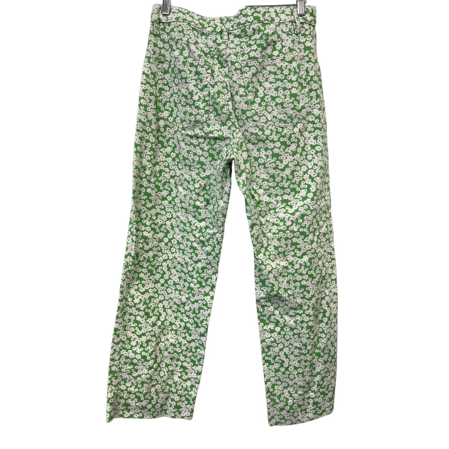 BDG Urban Outfitters Straight Leg Floral Pants Womens 29 Button Fly Green White