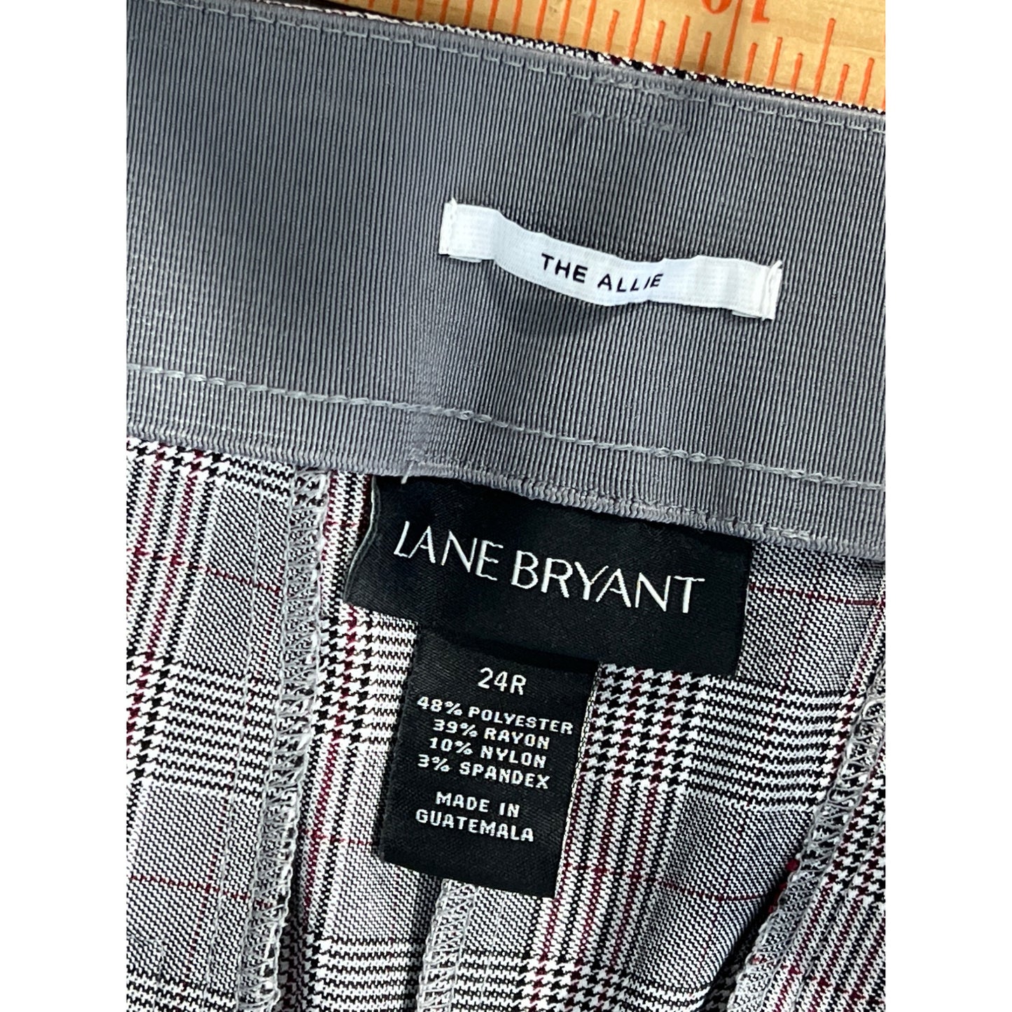 Lane Bryant The Allie Plaid Houndstooth Pants Womens 24 Gray Polyester Blend NEW