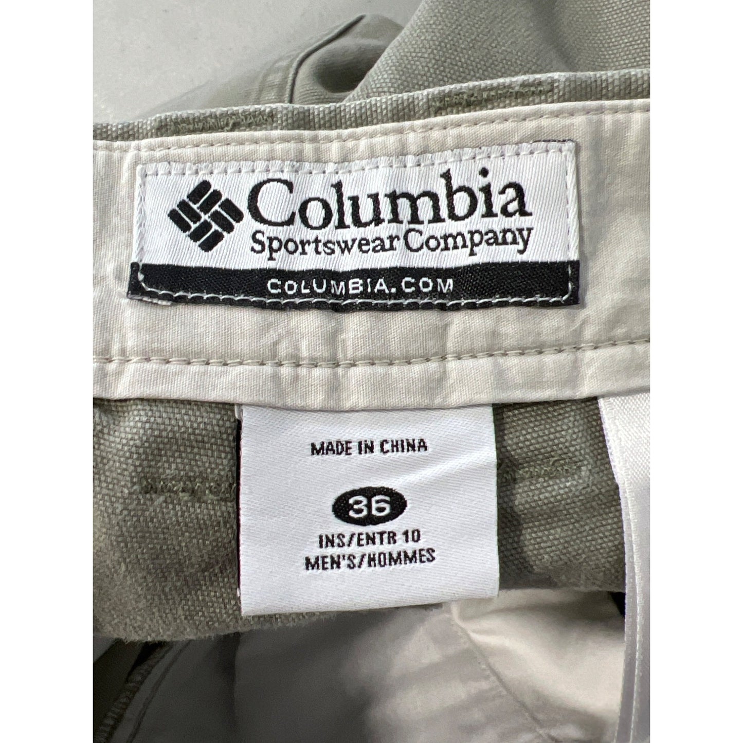 Columbia Outdoor Utility Chino Shorts Mens 36 Hiking Camping Green Cotton Active