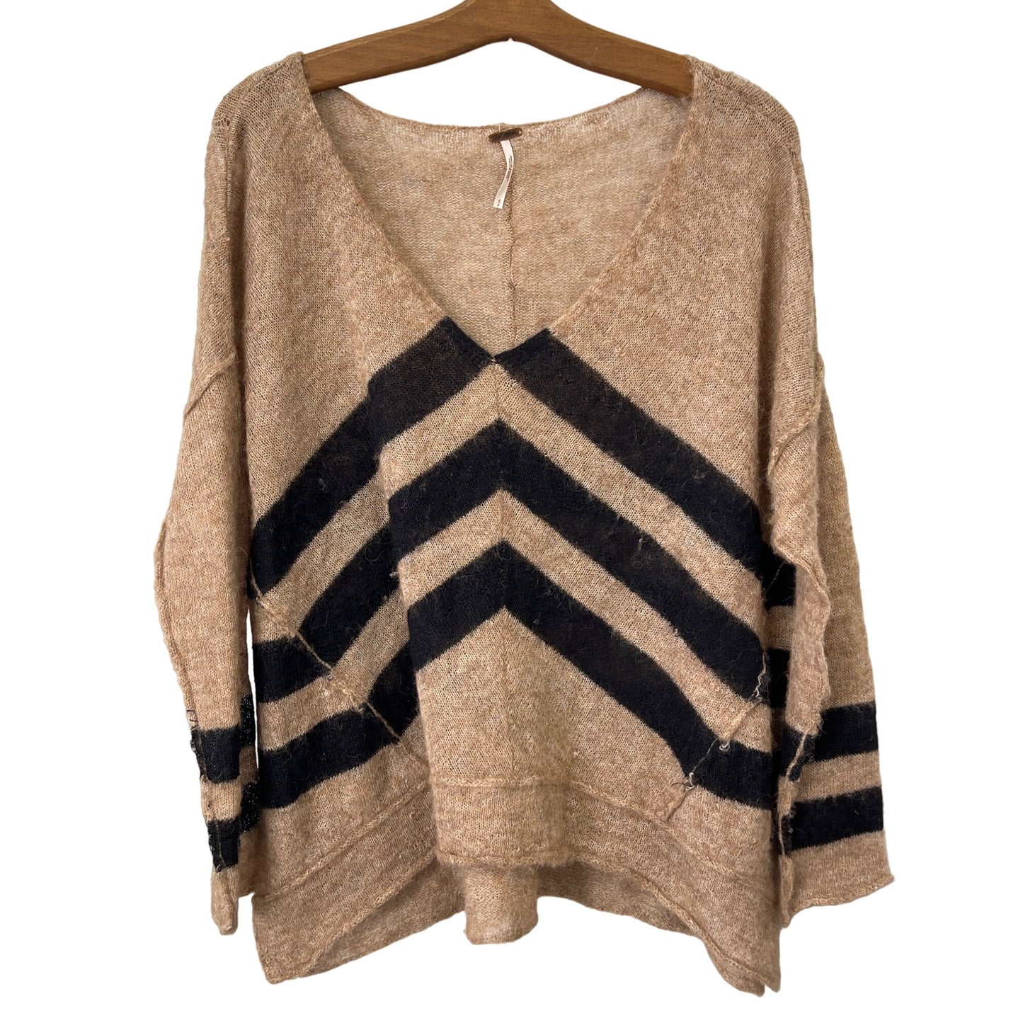 Free People Twelve Rose Oversized Pullover Sweater Women S Chevron Alpaca