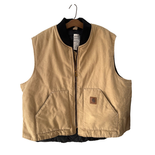 Carhartt Vintage Canvas Vest Men 3XL Lined Outdoor Active Workwear Winter V02WET