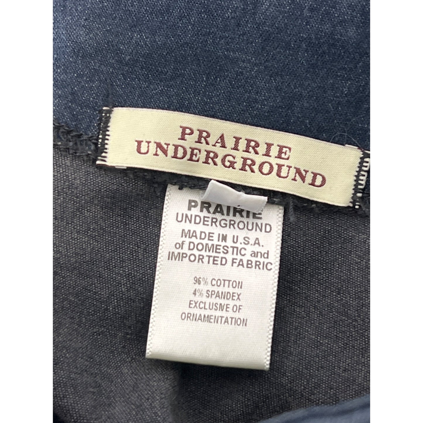 Prairie Underground Flat Front Denim Pencil Skirt Womens L Blue Cotton Blend