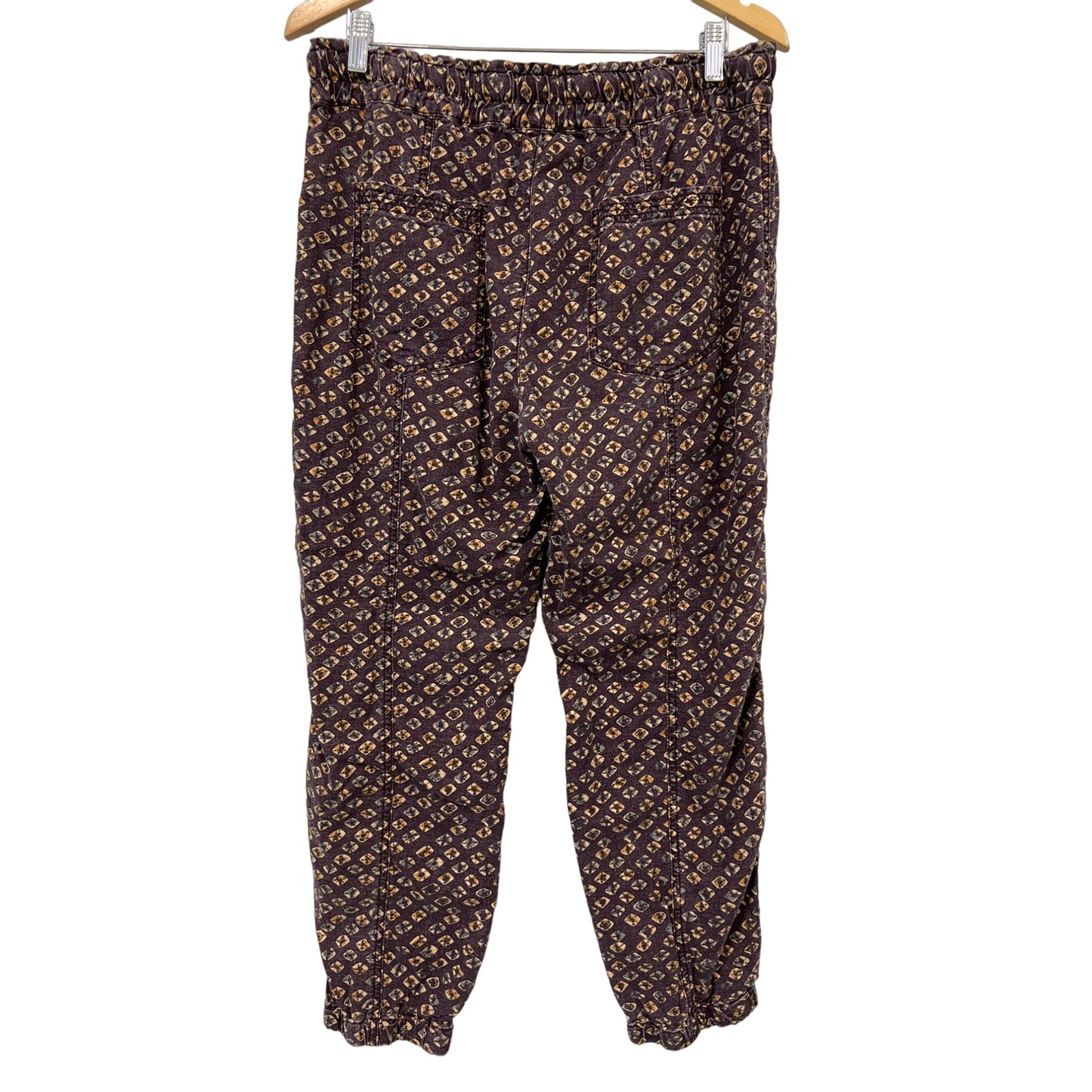 Anthropologie Rhys Linen Utility Jogger Pants Womens L Animal Elastic Drawstring