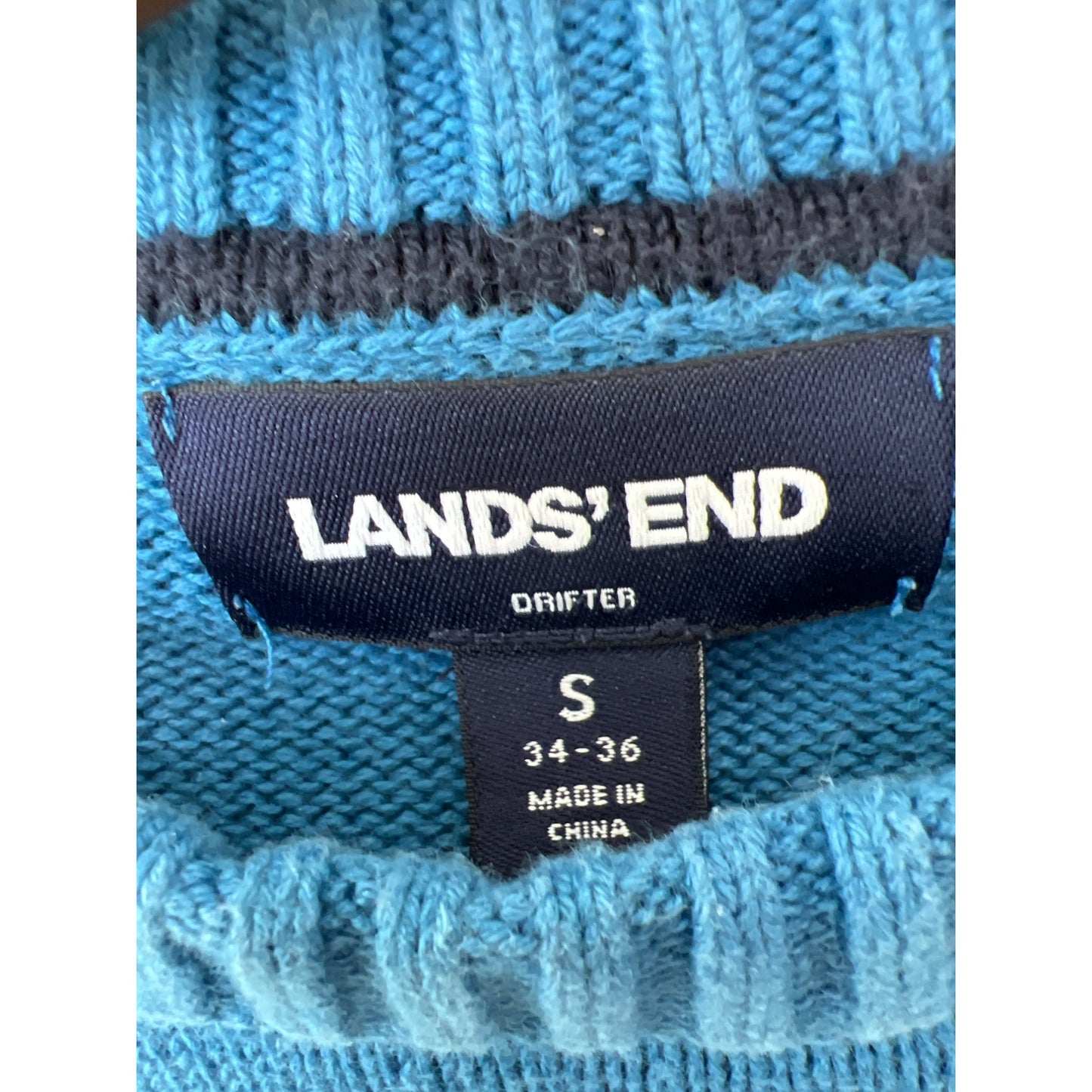 Lands' End Cotton Drifter Crewneck Sweater Men's S Pullover Cozy Knit Fall