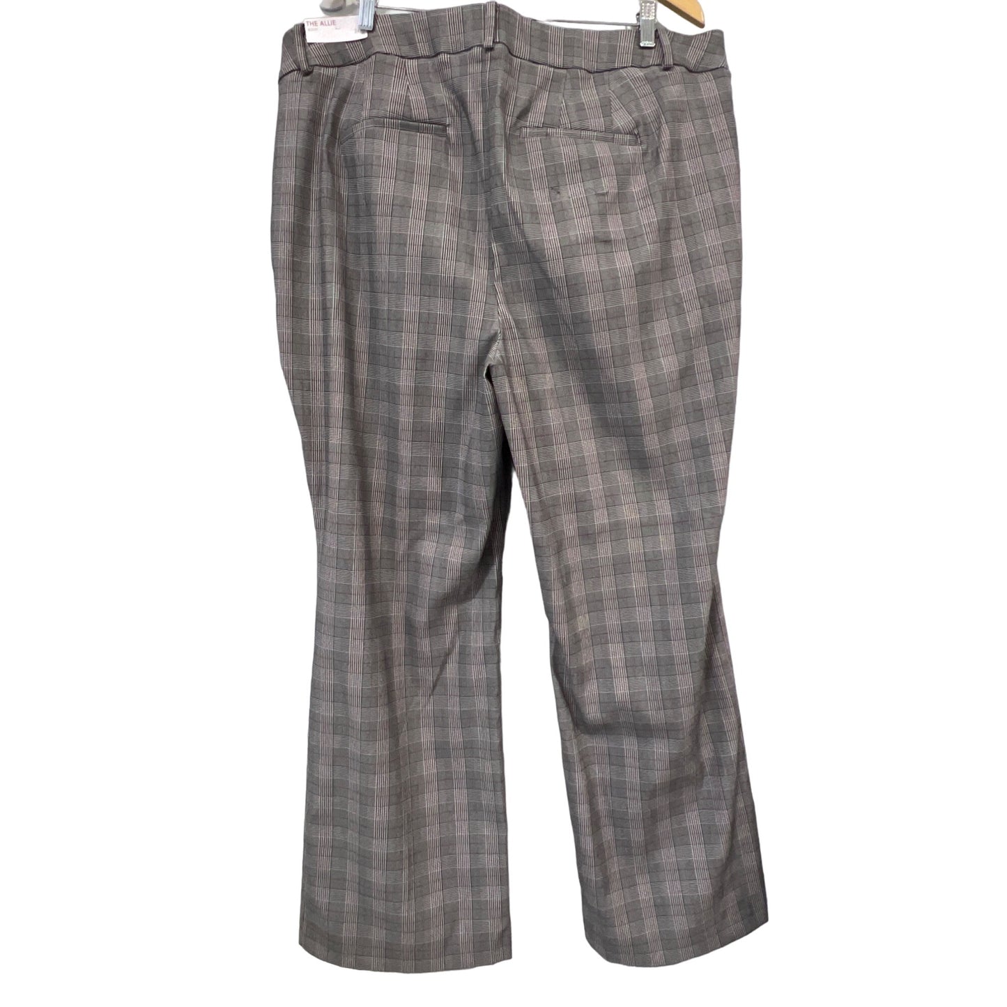 Lane Bryant The Allie Plaid Houndstooth Pants Womens 24 Gray Polyester Blend NEW