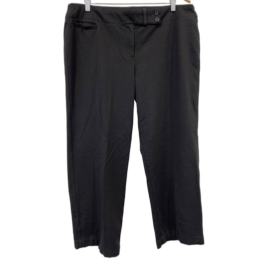 Eileen Fisher Straight Leg Flat Front Ankle Pants Womens 1X Black Career Preppy