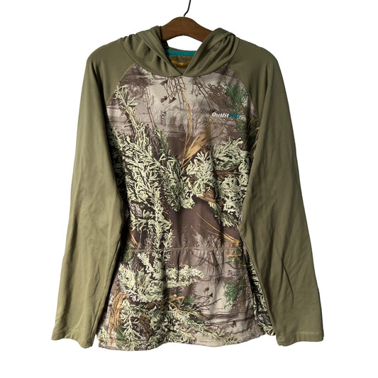 Cabela's OutfitHer Camo Pullover Hoodie Women L Outdoor Hunting Camping Active