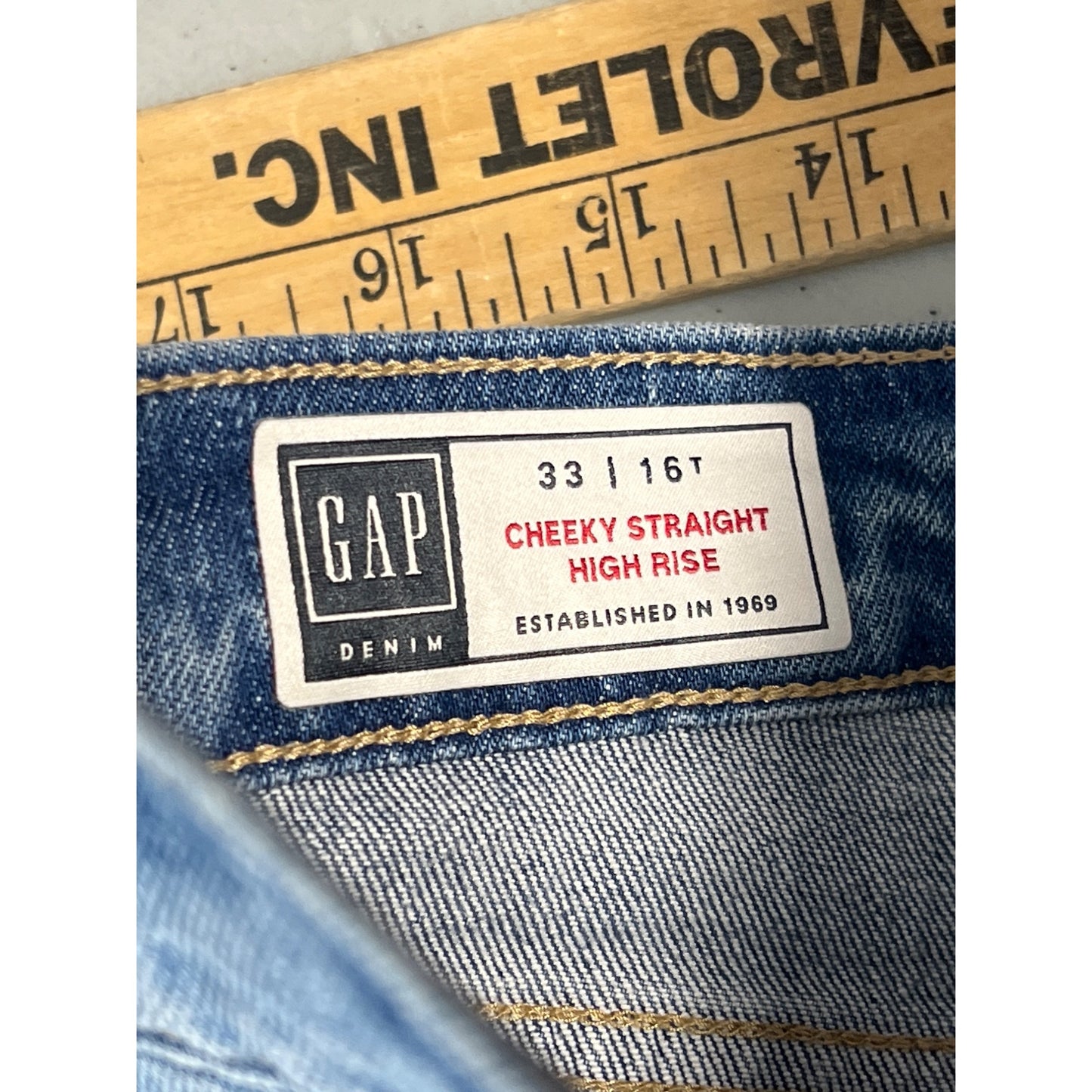 Gap Cheeky Straight High Rise Cropped Jeans Womens 33 Low Stretch Blue NEW