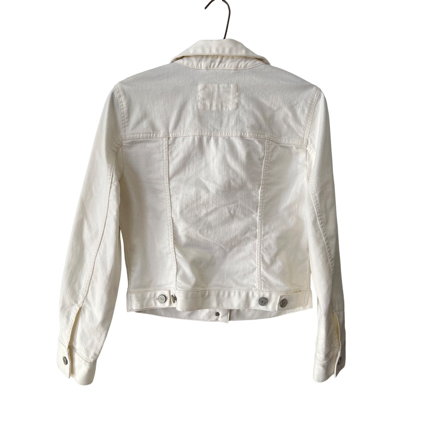 Banana Republic Classic Denim Jacket Womens S White Minimalist Streetwear