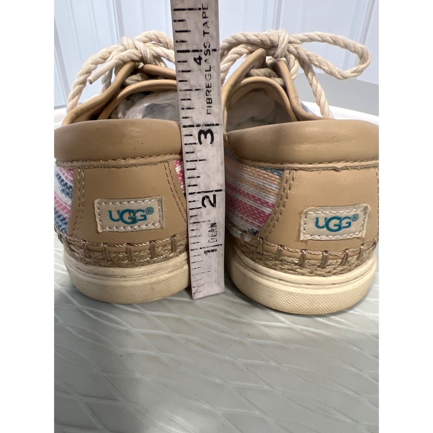 UGG Eyan II Serape Espadrille Sneakers Womens 8 Round Toe Canvas Pink Blue