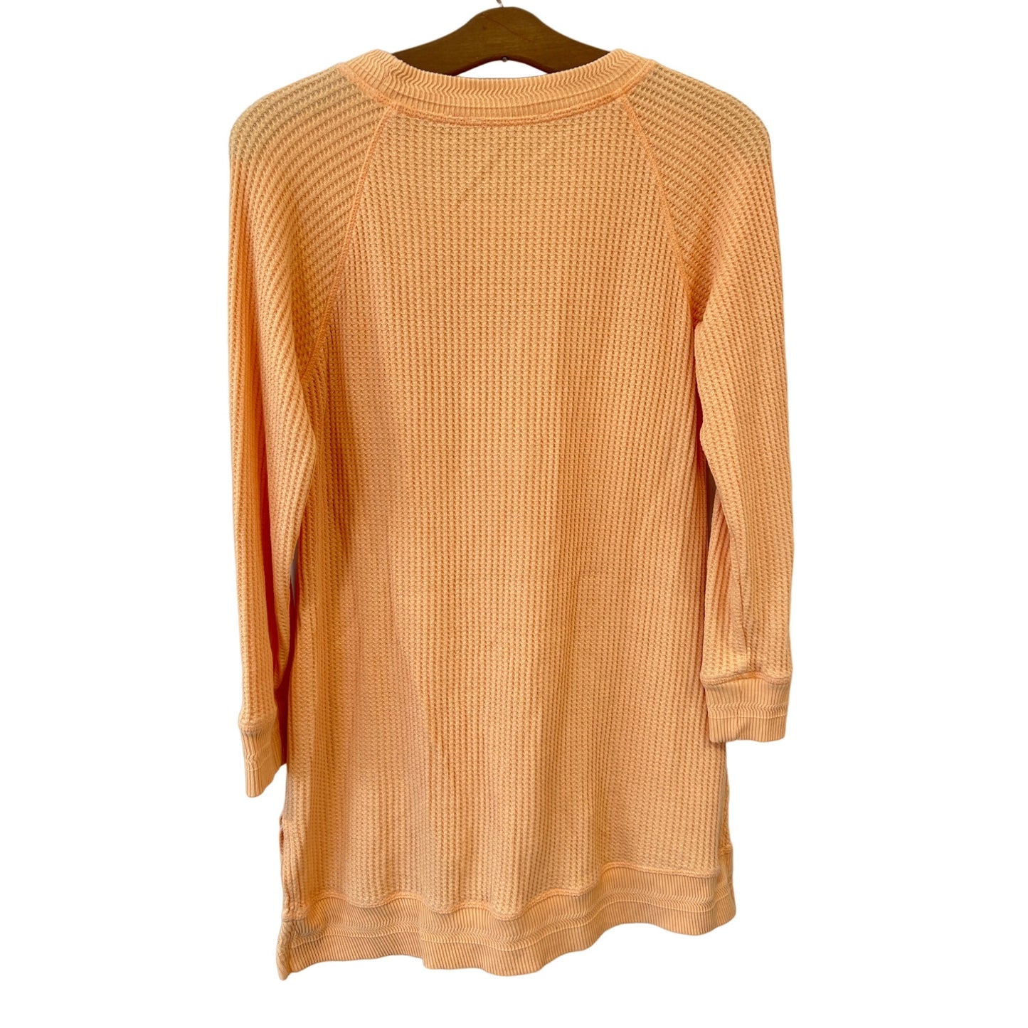 Soft Surroundings Autumn Thermal Waffle Knit Tunic Top Womens S Apricot Ice