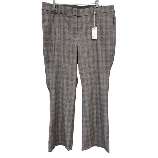 Lane Bryant The Allie Plaid Houndstooth Pants Womens 24 Gray Polyester Blend NEW