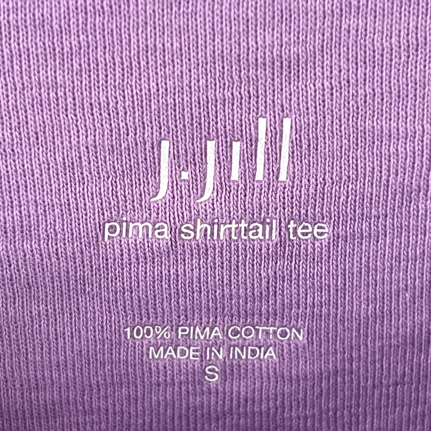 J. Jill Pima Shirttail Tee Womens S Crew Short Sleeve Pullover Stretch Purple