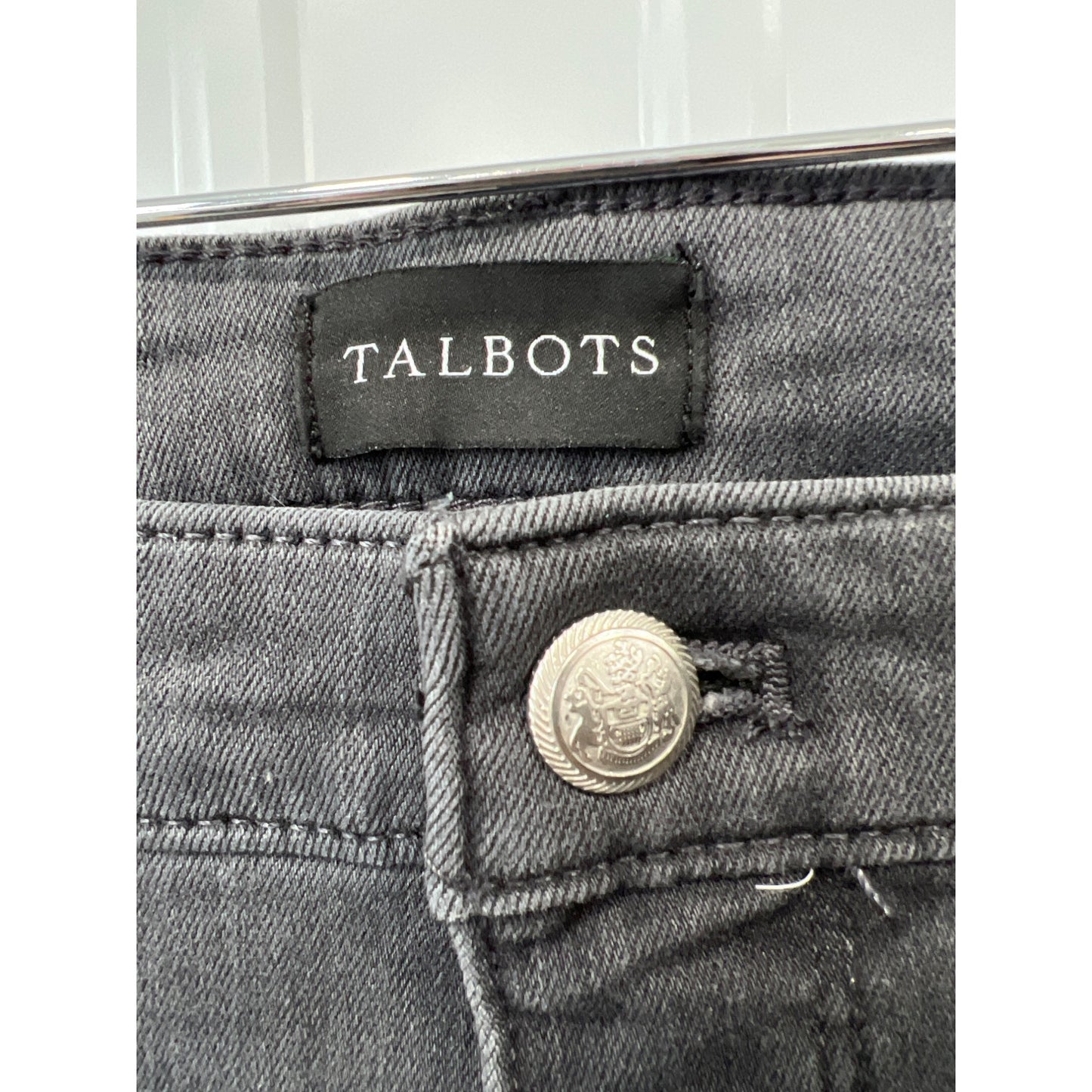 Talbots Jewel Button Jeggings Pants Womens 6 Black Wash High Waisted Stretch