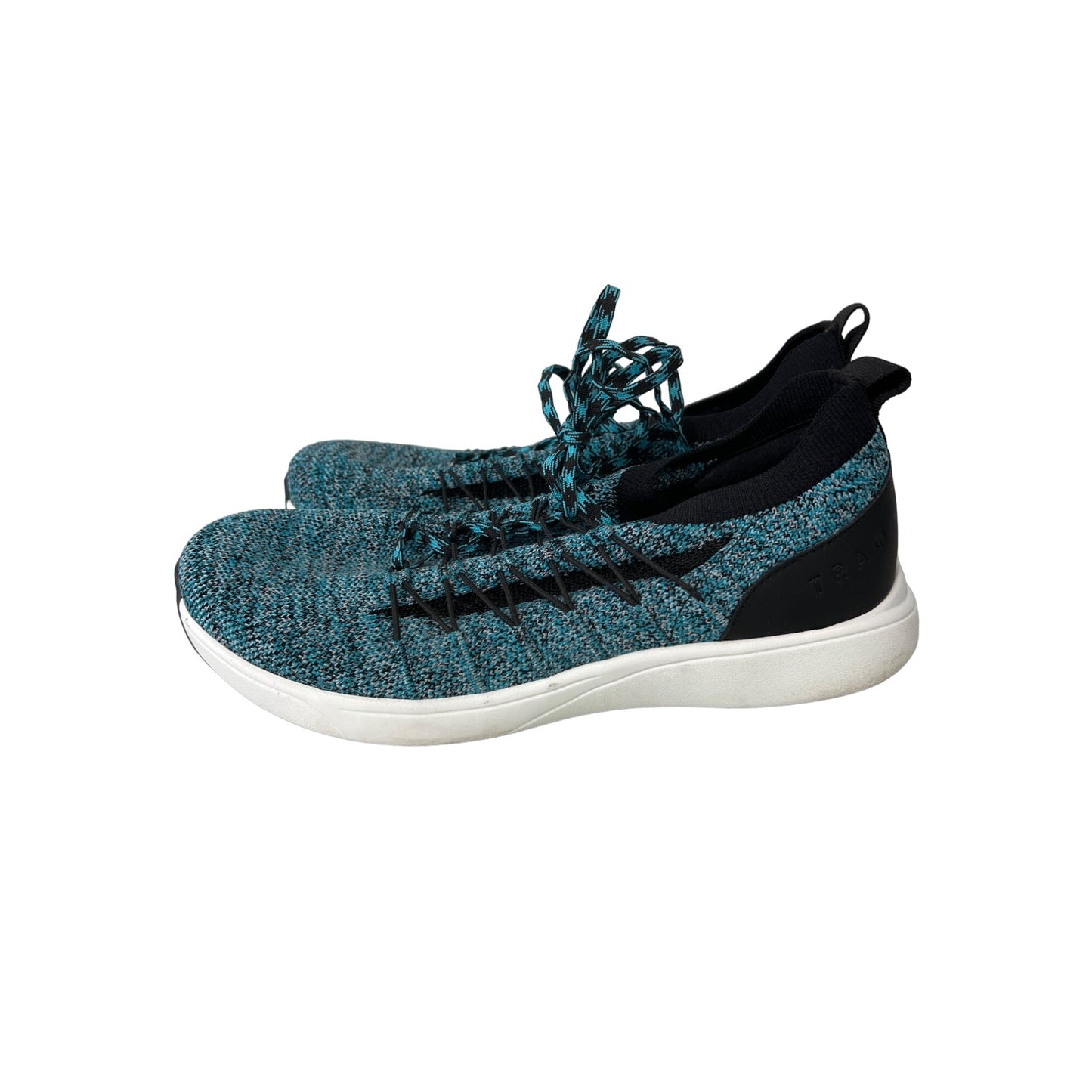 TRAQ by Alegria Synq 2 Lace Up Knit Sneakers Womens 38 Turquoise Athleisure