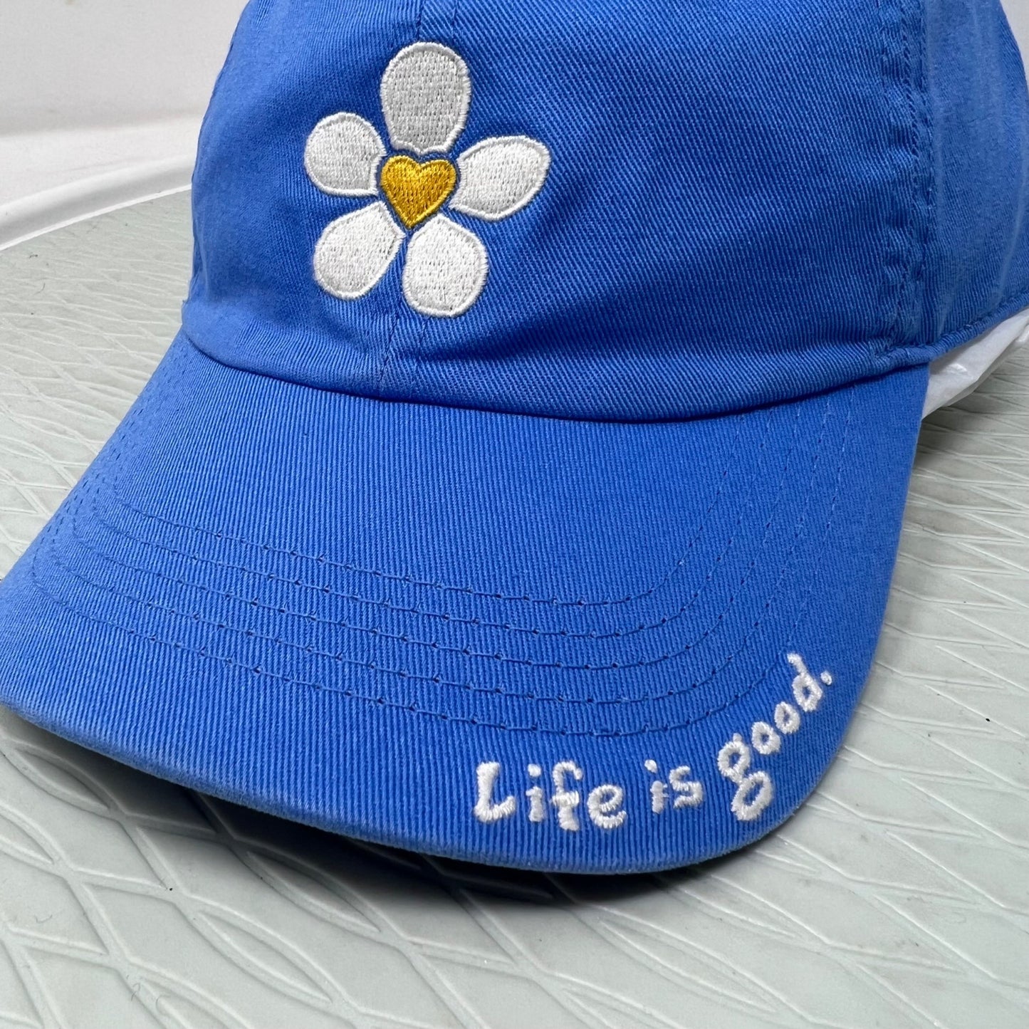 Life is Good Bold Heart Flower Chill Cap Kids L/XL Adjustable Strap Cotton NEW