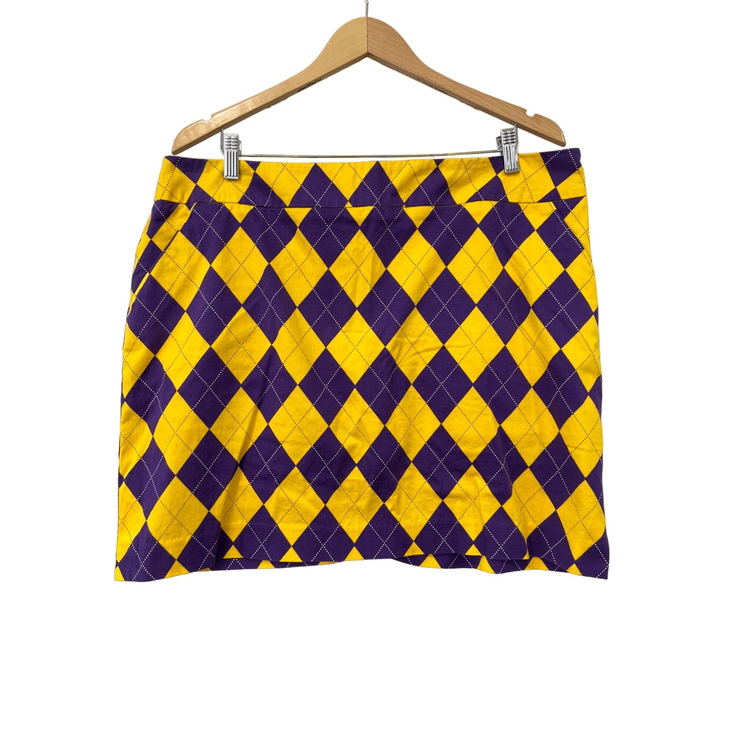 Loudmouth Argyle Mini Golf Skort Womens 12 Cotton Blend Stretch Sporty Preppy