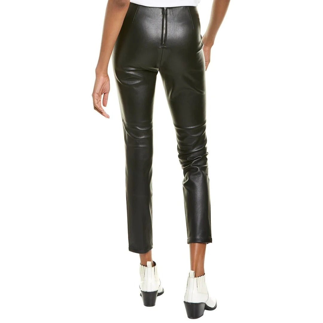 Blank NYC Maleficent Faux Leather Skinny Pant Womens 24 High Rise Moto Black NEW