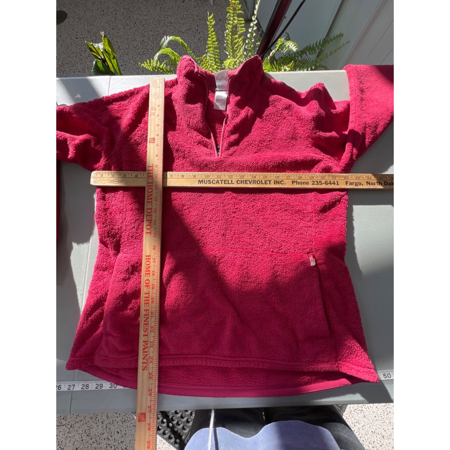 The North Face Quarter Zip Mossbud Fleece Pullover Womens XL Red Polyester