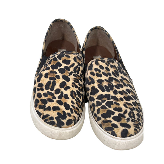 Steve Madden Safary Slip-On Sneakers Womens 7.5 Round Toe Leopard Fabric Tan