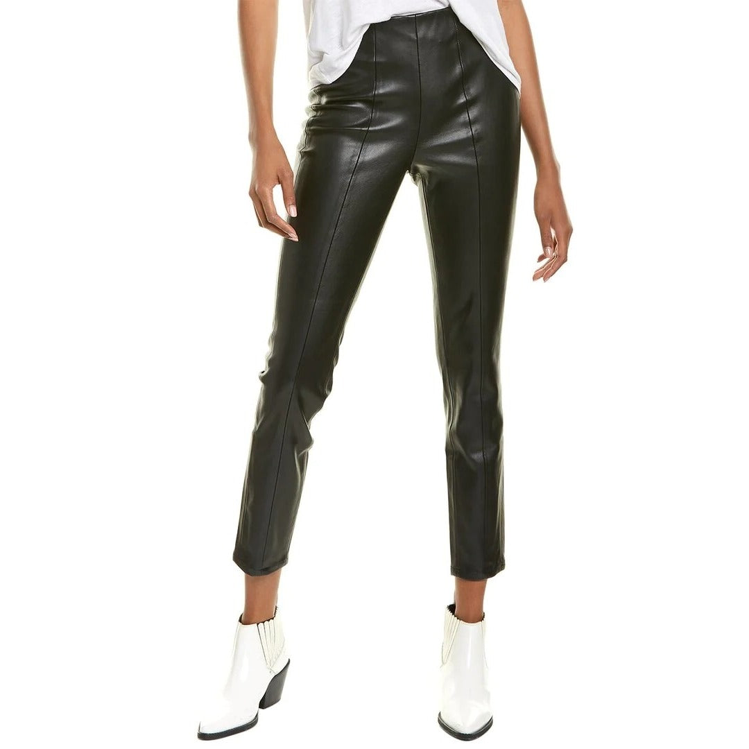 Blank NYC Maleficent Faux Leather Skinny Pant Womens 24 High Rise Moto Black NEW