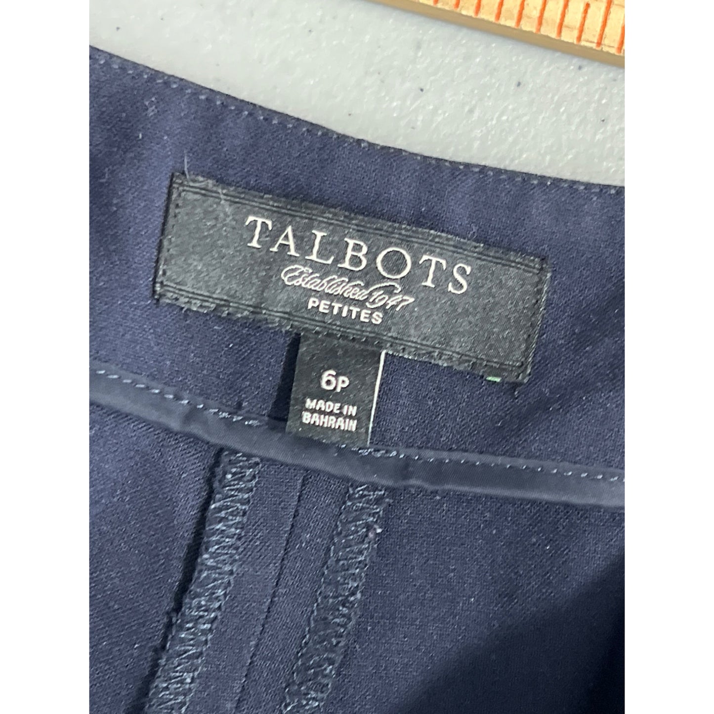 Talbots Classic Side Zip Ankle Pants Womens 6 Petites Flat Front Navy Career