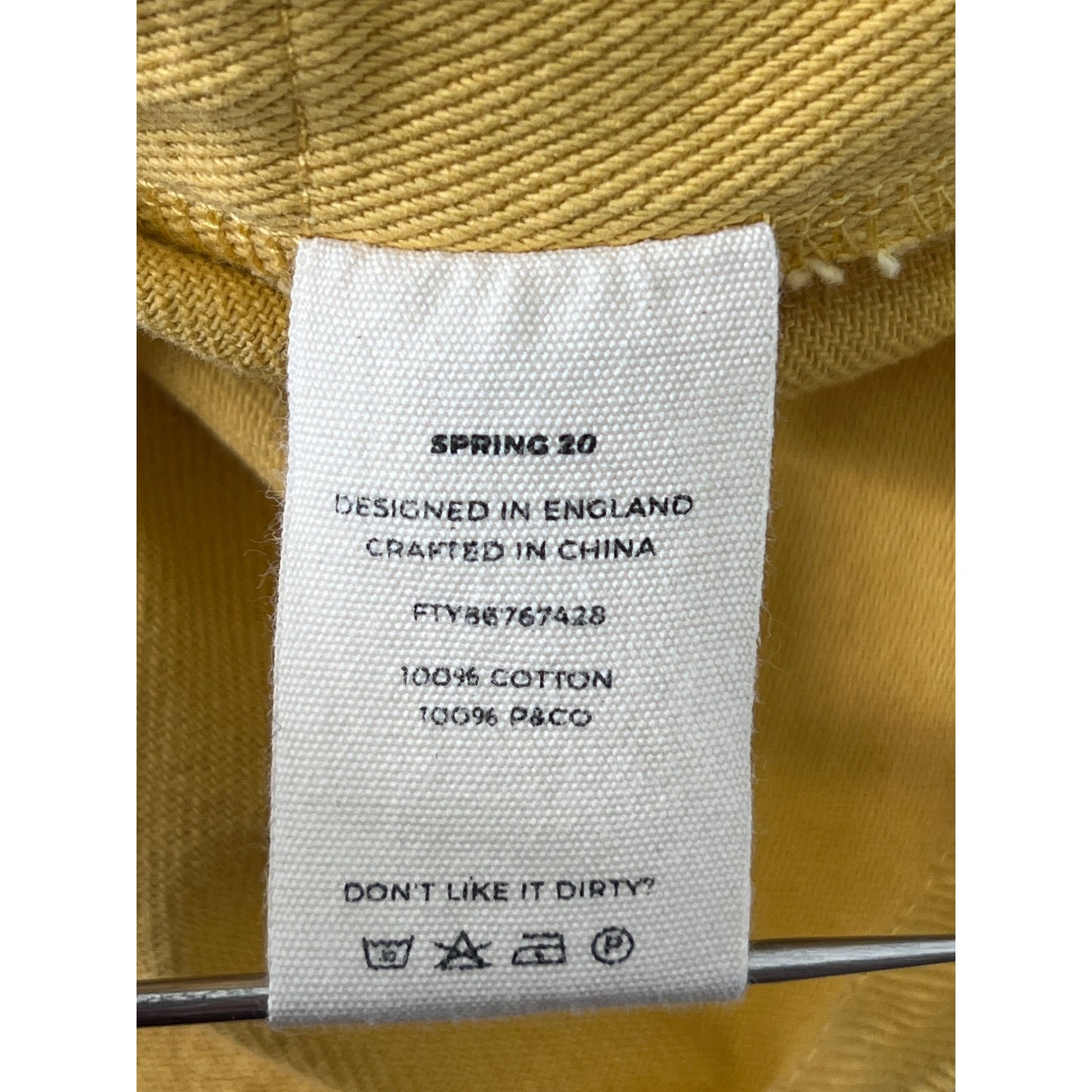 P&Co The Chore Denim Jacket Womens 8 Yellow Cotton Work Casual Trendy Summer