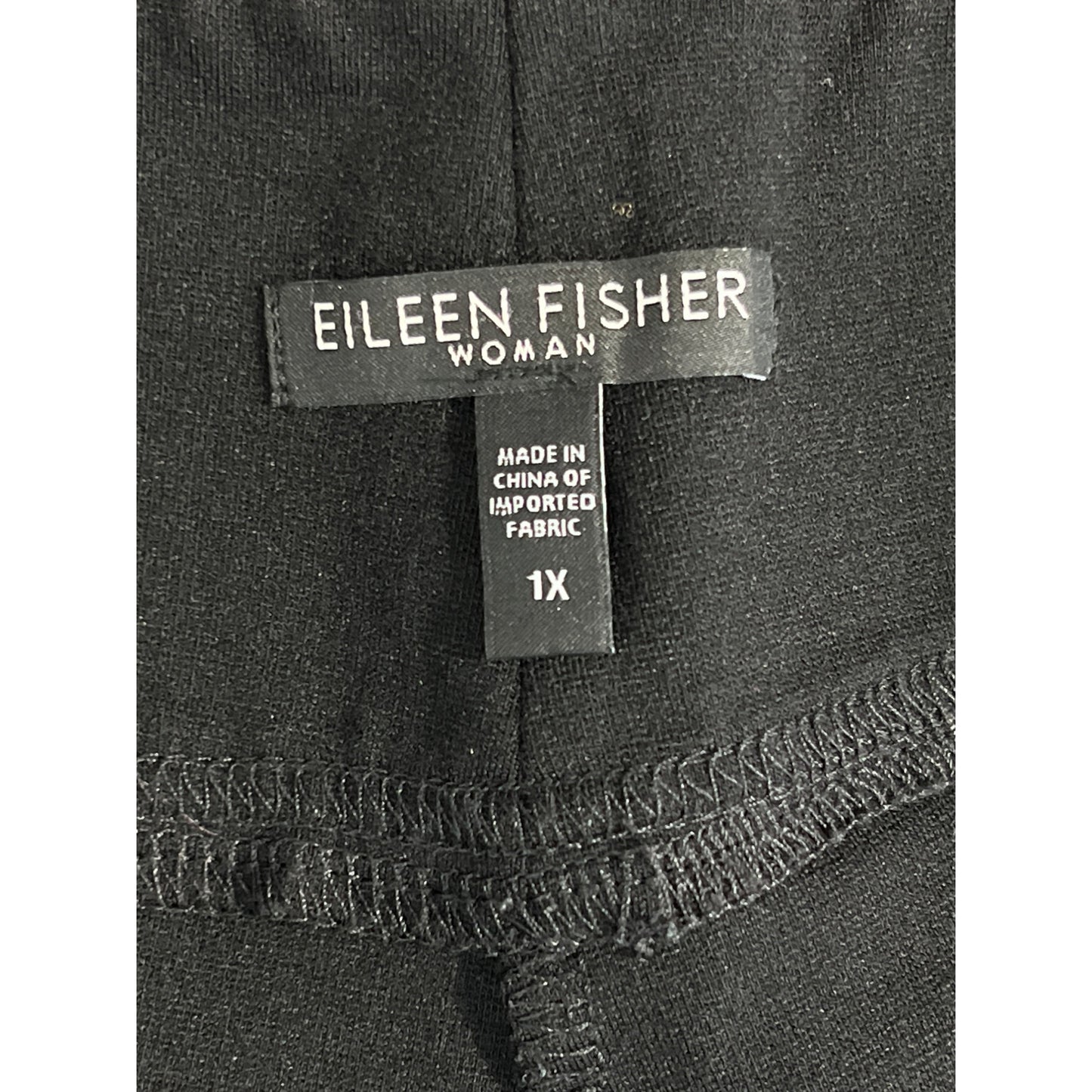 Eileen Fisher Straight Leg Flat Front Ankle Pants Womens 1X Black Career Preppy